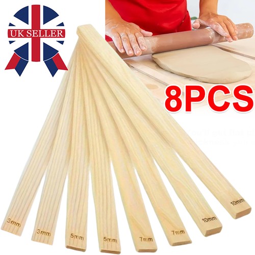 8pcs wooden rolling pin guides - wooden,