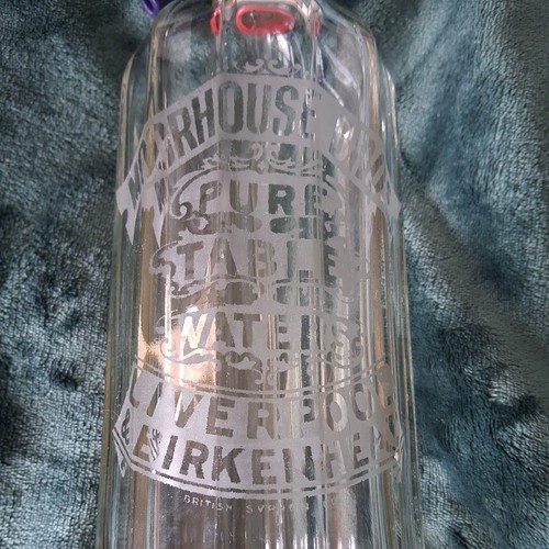 Antique soda syphon etched
