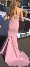 pale pink handmade bespoke kate fearnley prom dress, size 8 