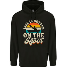 Life is Better on the River Kayak Kayaking Canoe Childrens Kids Hoodie