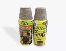 Two - Jiffy Pots 3" Diameter Seed Starting Biodegradable Peat Pots, 12 Pack