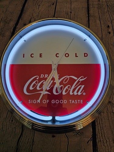 Coca cola neon wall clock - coca-cola,