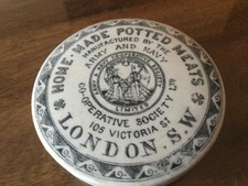 Old army & navy home made potted meats advertising pot lid