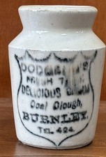 Dodgson Coal Clough Burnley Cream Pot Burnley Lancashire.