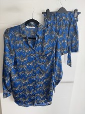 Zara Blue Zebra Print Satin