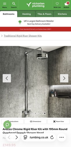 Arezza chrome rigid riser kit - arezza,