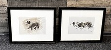 Welsh artist Sir kyffin williams print set of 2 framed prints.