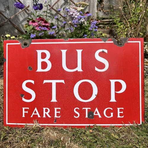Vintage bus stop sign - ,