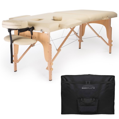 Cream portable massage table - portable,