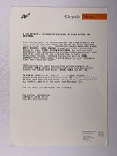 Stock Aitken Waterman Press Release Original Chrysalis Records Promo 1990s