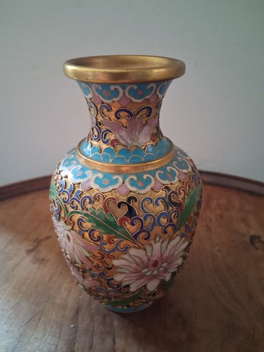 Vintage chinese cloisonne vase - chinese,