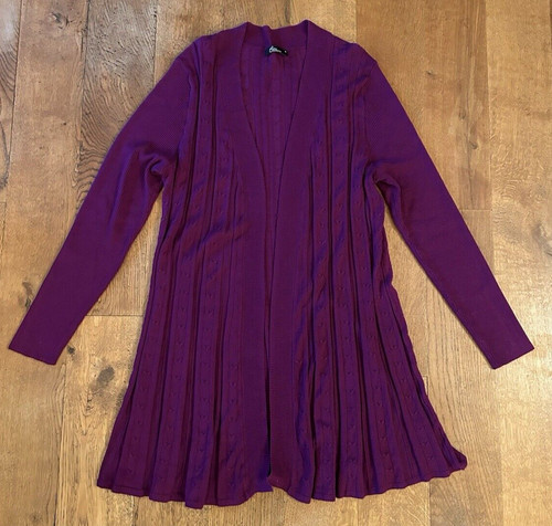 Ladies long cardigan purple - ladies,