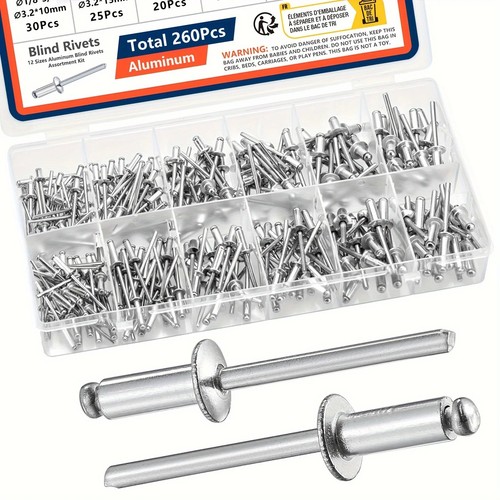 Pop rivets set 260pcs - rivets,
