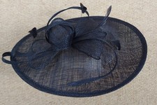 Navy teardrop disc fascinator