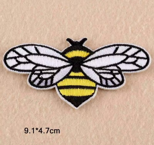 White yellow bee - white,