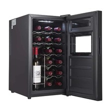 Cookology Thermoelectric Wine Cooler 18 Bottle Fridge Low Noise - Black CWTE18BK