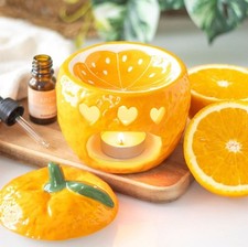 Orange Oil Burner Wax Melt Warmer Juicy Fruit Ornament Summer Decor Garden Gifts