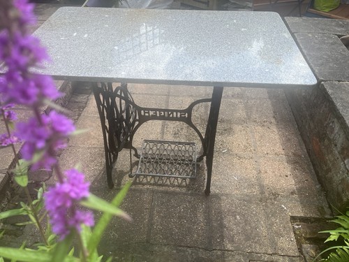 Vintage granite garden table - granite,