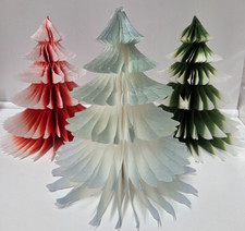 Honeycomb Paper Trees 3pk Christmas Decoration Ornament Reuseale Mini Xmas Tree