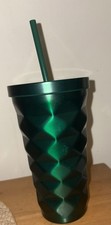 STARBUCKS FESTIVE 2025 Christmas GREEN DIAMOND COLD CUP 19oz RRP £19.95