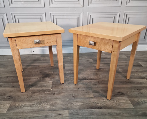Pair bedside tables maple - bedside,