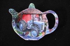 Little Grey Fergie Melamine Tea Pot Shaped Tea Bag Tea Spoon Holder Rest - NEW
