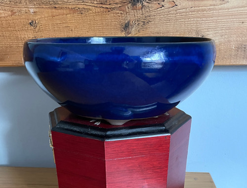 Bonsai pot dark blue - pot, round