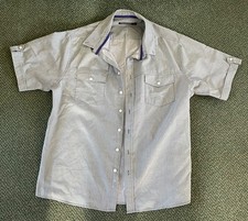 2 New Premier Man Short Sleeve Blue Green Check Shirts XL