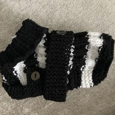 XXs Chihuahua/Puppy Black And White Striped Dog Jumper/Coat