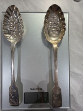 Pair Victorian Silver Berry