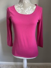 HOBBS CERISE PINK DOUBLE LAYER FRONT VISCOSE/ELASTANE JERSEY TOP SIZE S