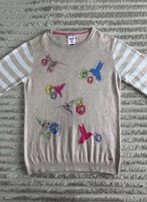 Country Rose Jumper Knit Sweater Women’s Size S Wool Blend Striped Nature Floral