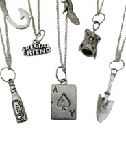 SILVER NECKLACE Hobbies Interests Novelty Big Choice Unique Gift + Bag