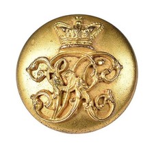 Antique Old Victorian Crown 'Firmin' Gilt Officers Button Made Sweetheart Badge