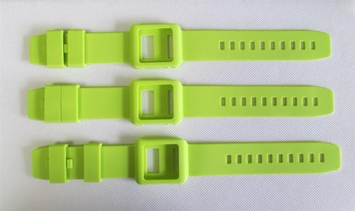 Green silicone watch band - 3x,