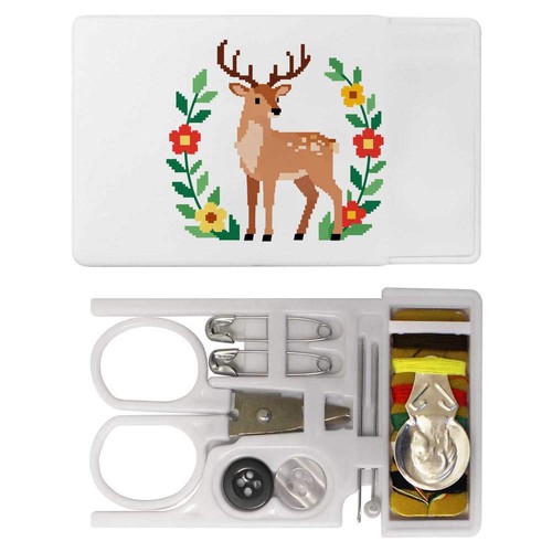 Pixel deer flowers - &, mini
