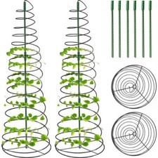 2x Spiral Plant Support Stake Adjustable Tower Climbing Trellis For Vines Tomato