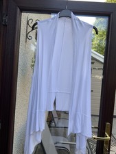 Womens White Sleeveless Casual Long Waistcoat.One Size