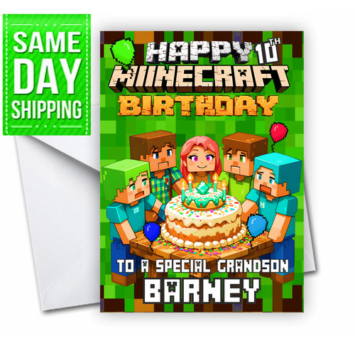 Minecraft birthday card - birthday,