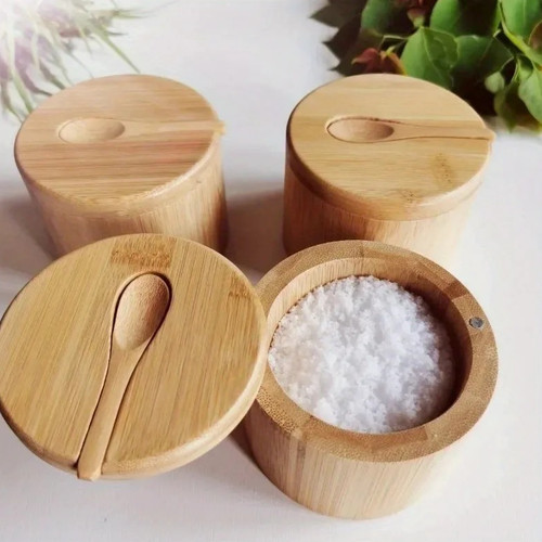 1pc bamboo seasoning jar - 1pc,