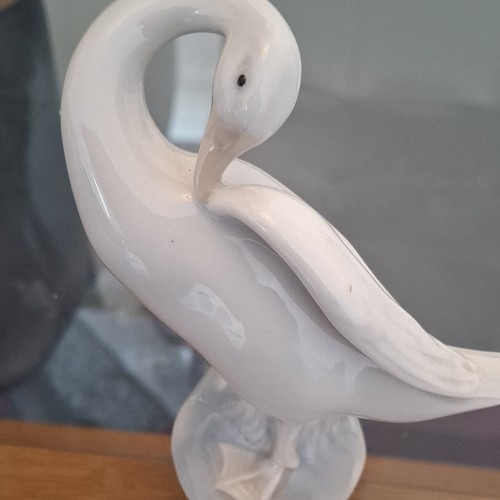 Lladro white swan porcelain - white,