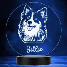 Sheltie Dog Pet Silhouette Multicolour Personalised Gift LED Lamp Night Light