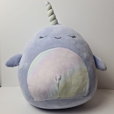 Squishmallows Naomi the Narwhal Plush Toy Teddy 16’’ Squishmallow Preloved 
