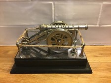 Vintage Chrome Cannon Mounted on Encircle surrounded Plinth