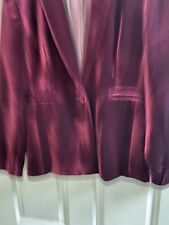 hobbs deep red plush velvet jacket blazer VGC uk6