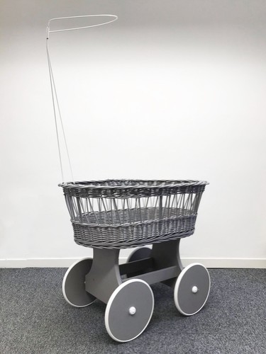 Grey white wicker - wicker, crib