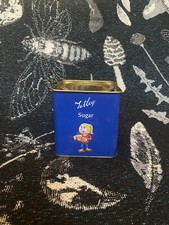 COLLECTABLE Vintage Retro Tetley Tea Caddy SUGAR Tin Official Merchandise