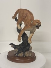 1986 Franklin Mint "THE DEFENDER" Mountain Lion Figure in Excellent Condition.