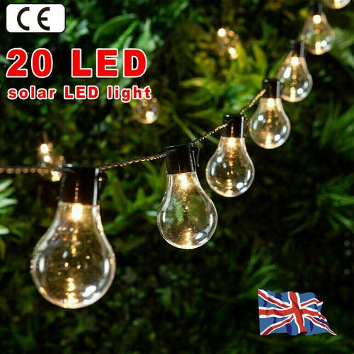 Solar retro bulb string lights - solar,