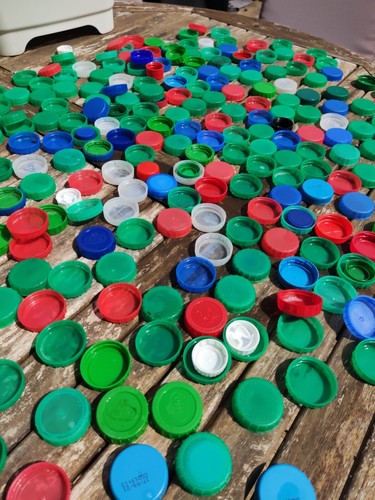 Plastic milk bottle tops lids
